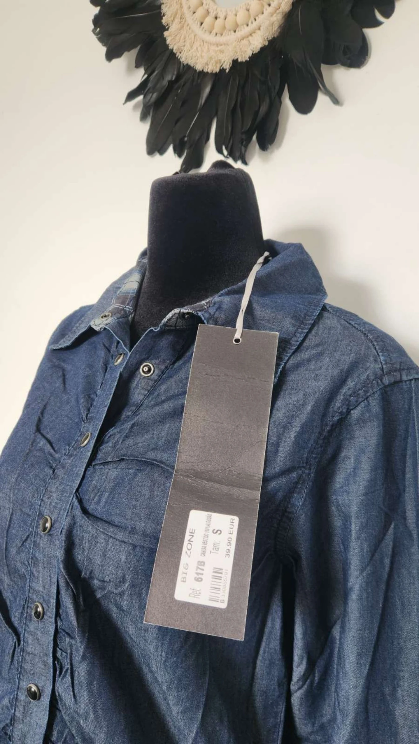 Stijlvolle vloeiende denim overhemdjurk ●Maat S●🌸 Nieuw met label – photo 4